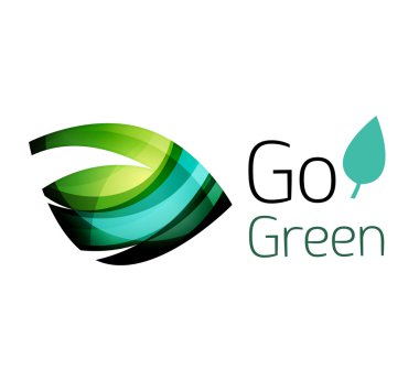 Renk parçaları - çeşitli geometrik şekiller yapılmış soyut Eko leag logo tasarımı