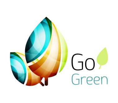 Geometrik soyut yaprak logosu