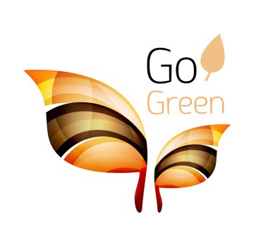 Geometrik soyut yaprak logosu