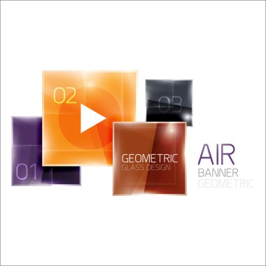 Örnek metin ile çok renkli kareler