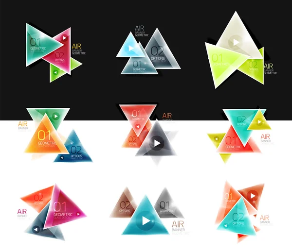 Collection of triangle web boxes - banners, business backgrounds, presentations — Stock Vector