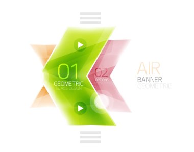 Parlak renk ok şekilleri ile seçenek Infographic ve düğme