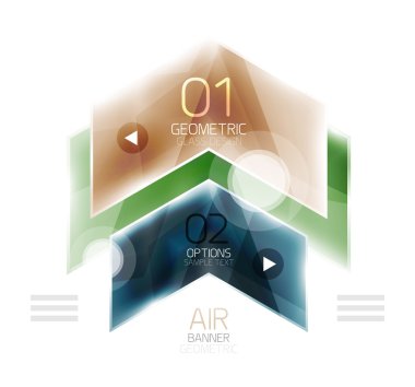 Parlak renk ok şekilleri ile seçenek Infographic ve düğme