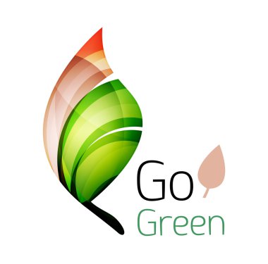 Yeşil git. Yaprak doğa kavramı