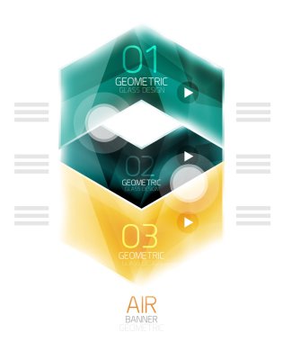 Parlak renk ok şekilleri ile seçenek Infographic ve düğme