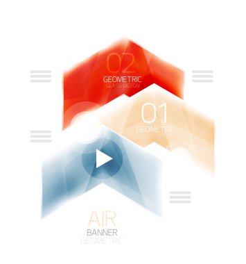 Parlak renk ok şekilleri ile seçenek Infographic ve düğme