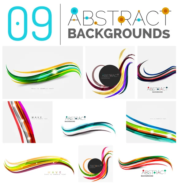 Set of smooth abstract backgrounds — Stock Vector