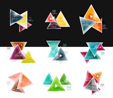 Üçgen topluluğu web kutuları - afiş, iş arka planlar, sunumlar