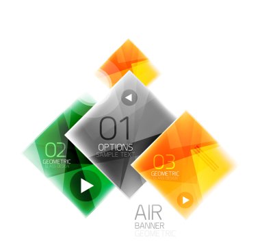 Seçeneği ile renkli geometrik kareler. Infographic arka plan