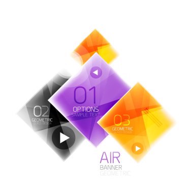 Seçeneği ile renkli geometrik kareler. Infographic arka plan