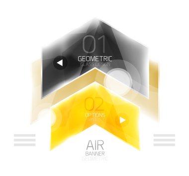 Parlak renk ok şekilleri ile seçenek Infographic ve düğme