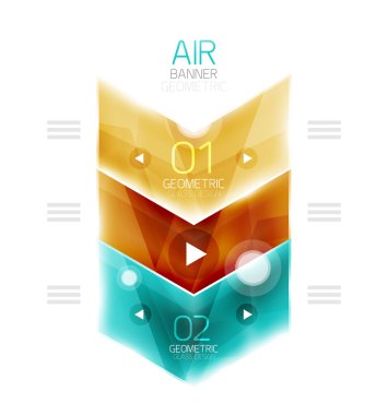 Parlak renk ok şekilleri ile seçenek Infographic ve düğme