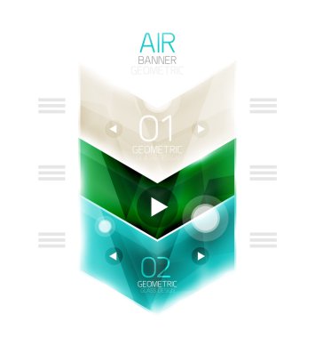 Parlak renk ok şekilleri ile seçenek Infographic ve düğme