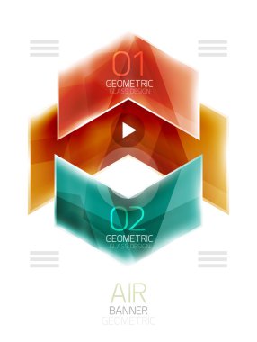 Parlak renk ok şekilleri ile seçenek Infographic ve düğme