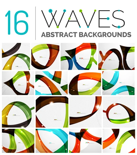 Set of smooth elegant identity waves — Stock Vector