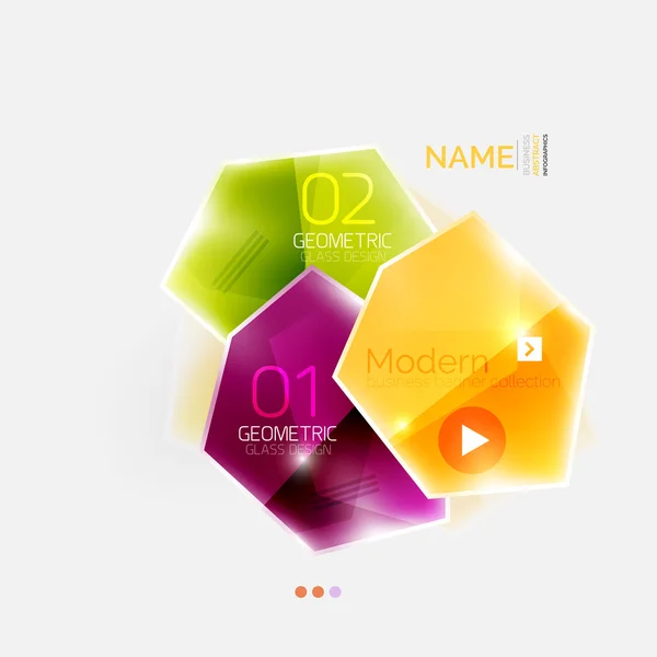 Brillante colorato modello di infografica geometrica aziendale astratta — Vettoriale Stock
