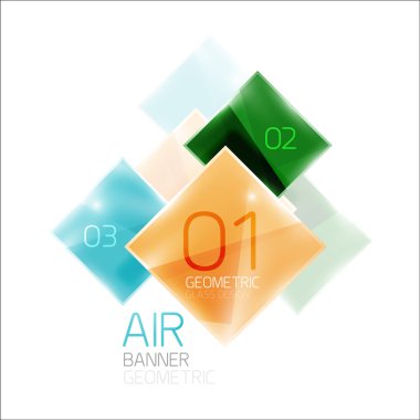 Örnek metin ile çok renkli kareler