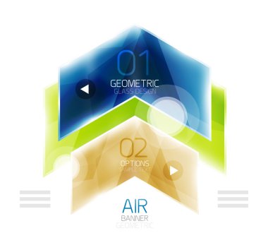 Parlak renk ok şekilleri ile seçenek Infographic ve düğme