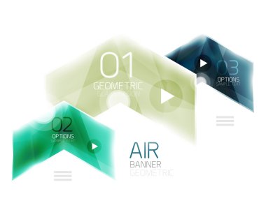 Parlak renk ok şekilleri ile seçenek Infographic ve düğme