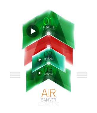 Parlak renk ok şekilleri ile seçenek Infographic ve düğme