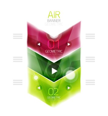 Renkli parlak ok web kutusu