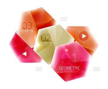 Renkli altıgen web kutusu