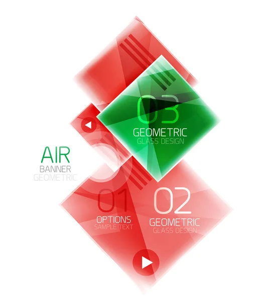 Quadri geometrici colorati con opzione. Sfondo infografico astratto — Vettoriale Stock