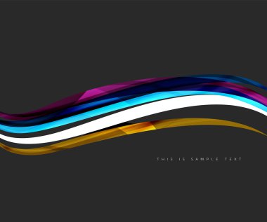 Renkli çizgili dalga kompozisyon, iş şablon