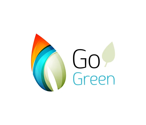 Icono de hoja abstracta. Logo geométrico de la naturaleza ecológica — Vector de stock