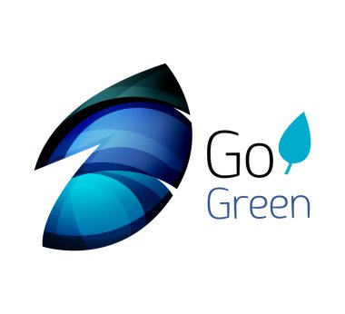 Renk parçaları - çeşitli geometrik şekiller yapılmış soyut Eko leag logo tasarımı