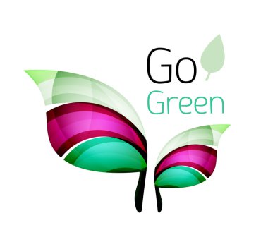 Geometrik soyut yaprak logosu