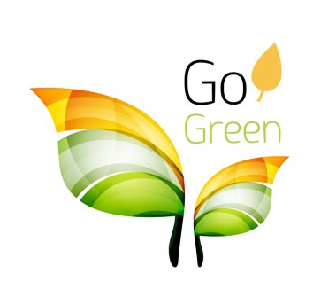 Geometrik soyut yaprak logosu