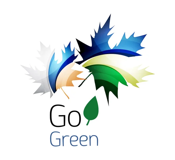 Absztrakt eco leag logo tervezés készült színes darab - különböző geometriai alakzatok — Stock Vector