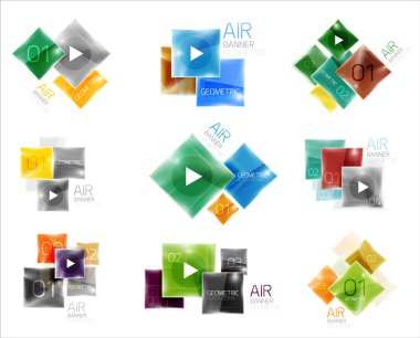 Renkli kare web kutuları topluluğu