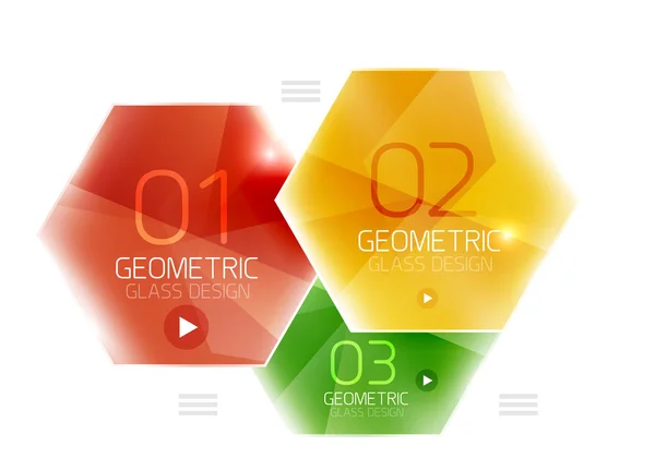 Glas kleur zeshoeken — Stockvector