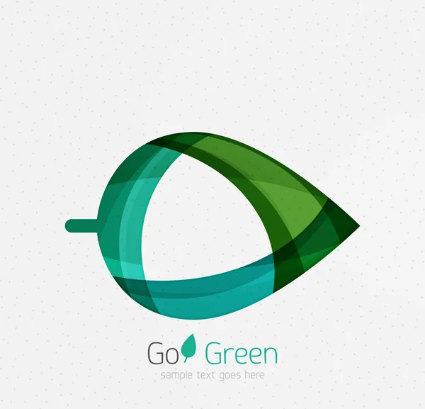 Zelený koncept, geometrický design eko list — Stockový vektor