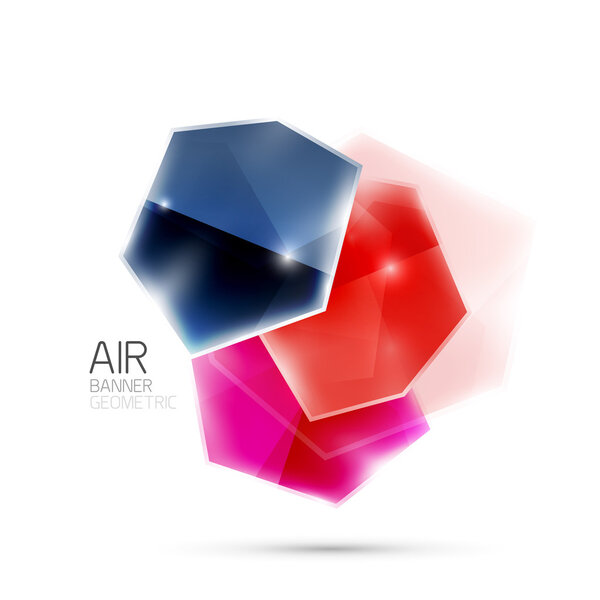 Glossy elements. Geometric abstract shapes on white. Abstract background