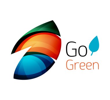 Renk parçaları - çeşitli geometrik şekiller yapılmış soyut Eko leag logo tasarımı