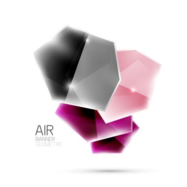 Parlak renkli geometrik iş soyut infographics şablonu