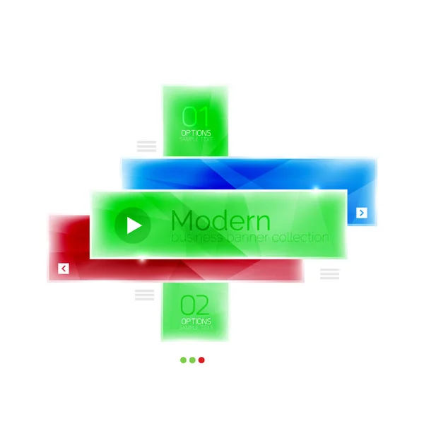 Bandes colorées en verre infographies géométriques. Modèle d'entreprise — Image vectorielle