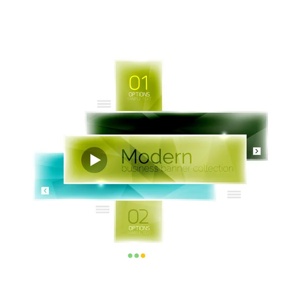 Bandes colorées en verre infographies géométriques. Modèle d'entreprise — Image vectorielle