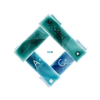 Renkli çizgili cam geometrik infographics. İş şablonu