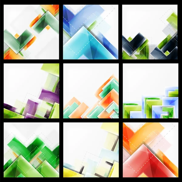 Set abstracte kleurrijke geometrische achtergronden — Stockvector