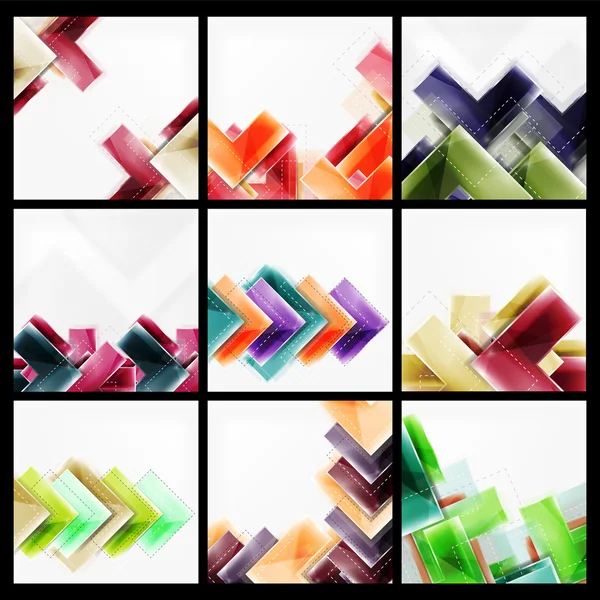 Set pijl abstracte geometrische achtergronden — Stockvector