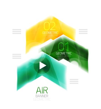 Parlak renk ok şekilleri ile seçenek Infographic ve düğme