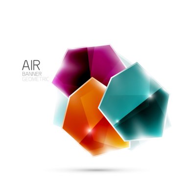 Parlak elemanları. Beyaz geometrik soyut şekilleri. Arka plan