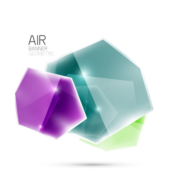 Glossy elements. Geometric abstract shapes on white. Abstract background