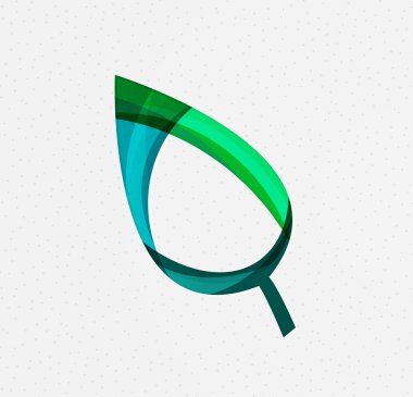 Yeşil kavramı, geometrik tasarım Eko yaprak