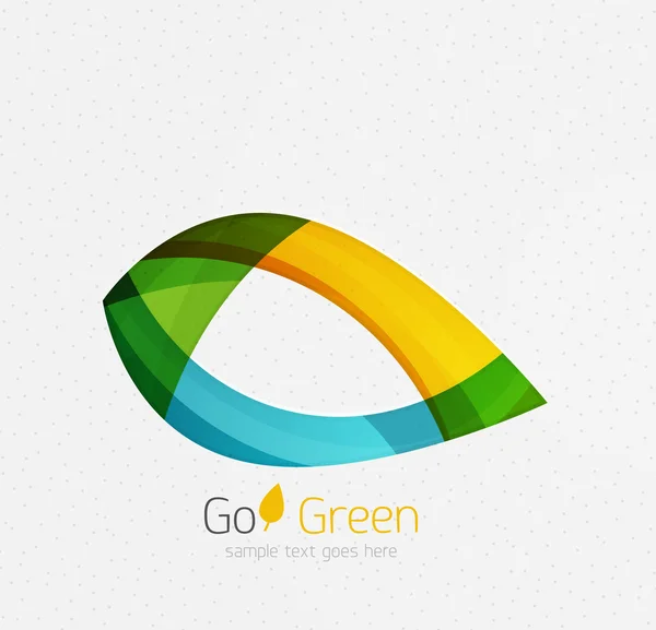 Concepto verde, diseño geométrico eco hoja — Vector de stock