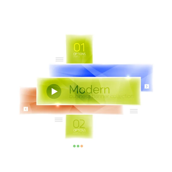 Listras coloridas infográficos geométricos de vidro. Modelo de negócio — Vetor de Stock